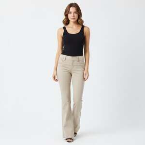 Vintage Cache Y2K Low Rise Flare Pants Size 6 Tan Khaki